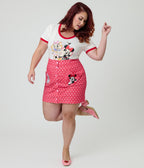 Disney Mickey & Friends Collection by Smak Parlour Plus Size Minnie & Daisy Galentines Mini Skirt - Unique Vintage - Womens, BOTTOMS, SKIRTS