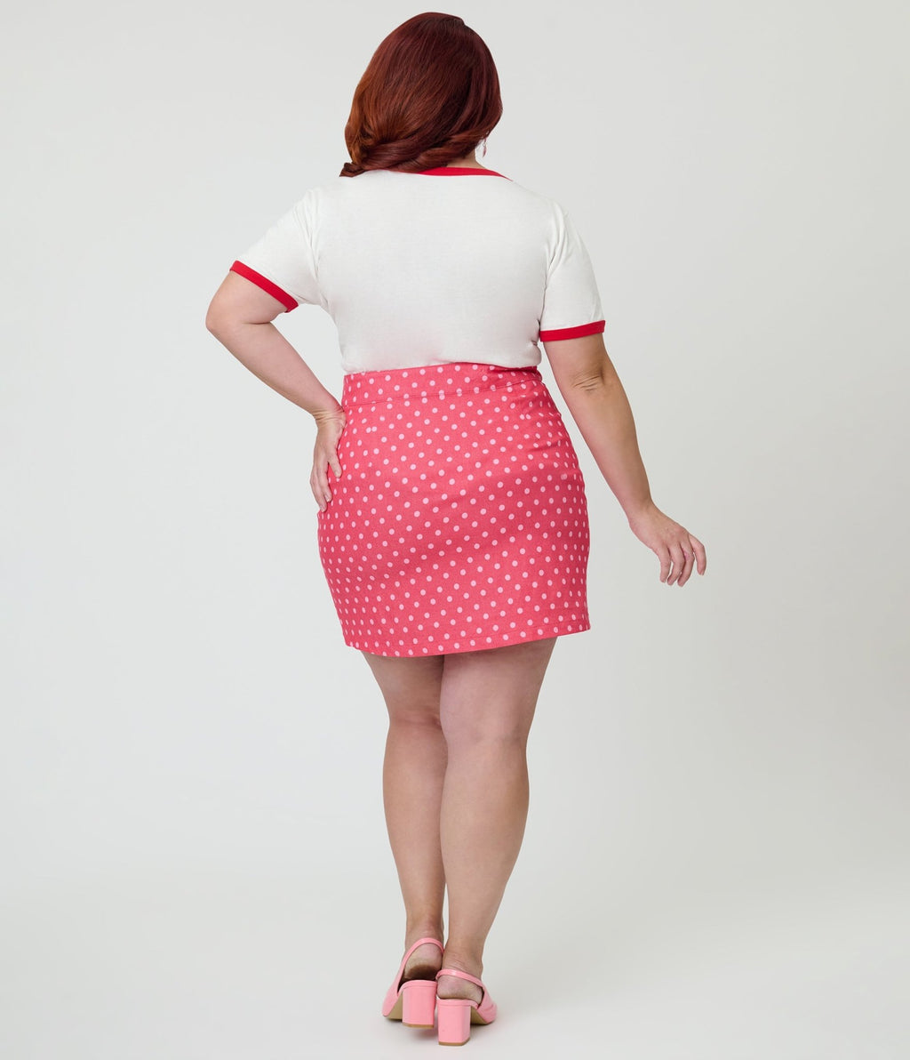 Disney Mickey & Friends Collection by Smak Parlour Plus Size Minnie & Daisy Galentines Mini Skirt - Unique Vintage - Womens, BOTTOMS, SKIRTS