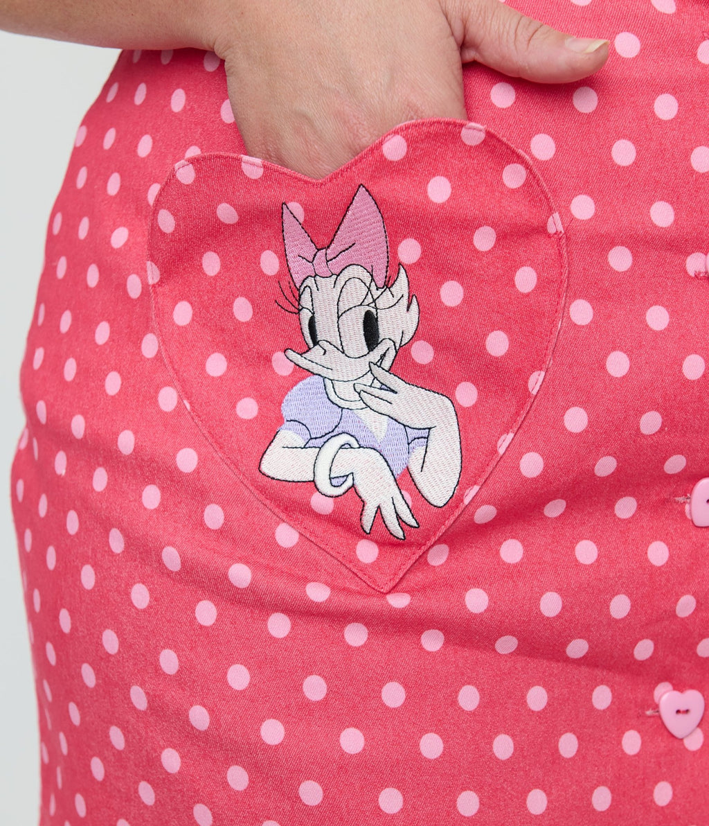 Disney Mickey & Friends Collection by Smak Parlour Plus Size Minnie & Daisy Galentines Mini Skirt - Unique Vintage - Womens, BOTTOMS, SKIRTS