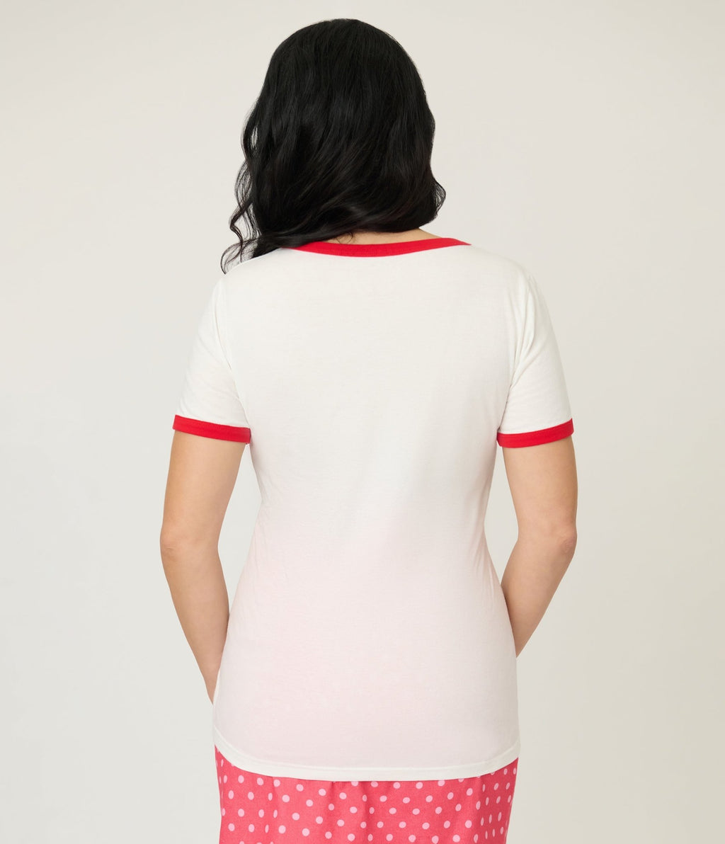 Disney Mickey & Friends Collection by Unique Vintage Bestie Vibes Unisex Ringer Graphic Tee - Unique Vintage - Womens, TOPS, KNIT TOPS