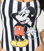 Disney Mickey & Friends Collection by Unique Vintage Black Stripe Mickey Huntington Swimsuit - Unique Vintage - Womens, SWIM, 1 PC