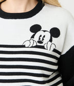 Disney Mickey & Friends Collection by Unique Vintage Black & White Stripe Mickey Sweater - Unique Vintage - Womens, TOPS, SWEATERS