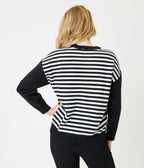 Disney Mickey & Friends Collection by Unique Vintage Black & White Stripe Mickey Sweater - Unique Vintage - Womens, TOPS, SWEATERS