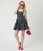 Disney Mickey & Friends Collection by Unique Vintage Mickey Face Pinafore Skirt