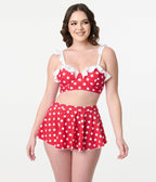 Disney Mickey & Friends Collection by Unique Vintage Minnie Red & White Dot Coronado Swim Skirt - Unique Vintage - Women