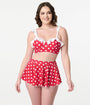 Disney Mickey & Friends Collection by Unique Vintage Minnie Red & White Dot Coronado Swim Skirt