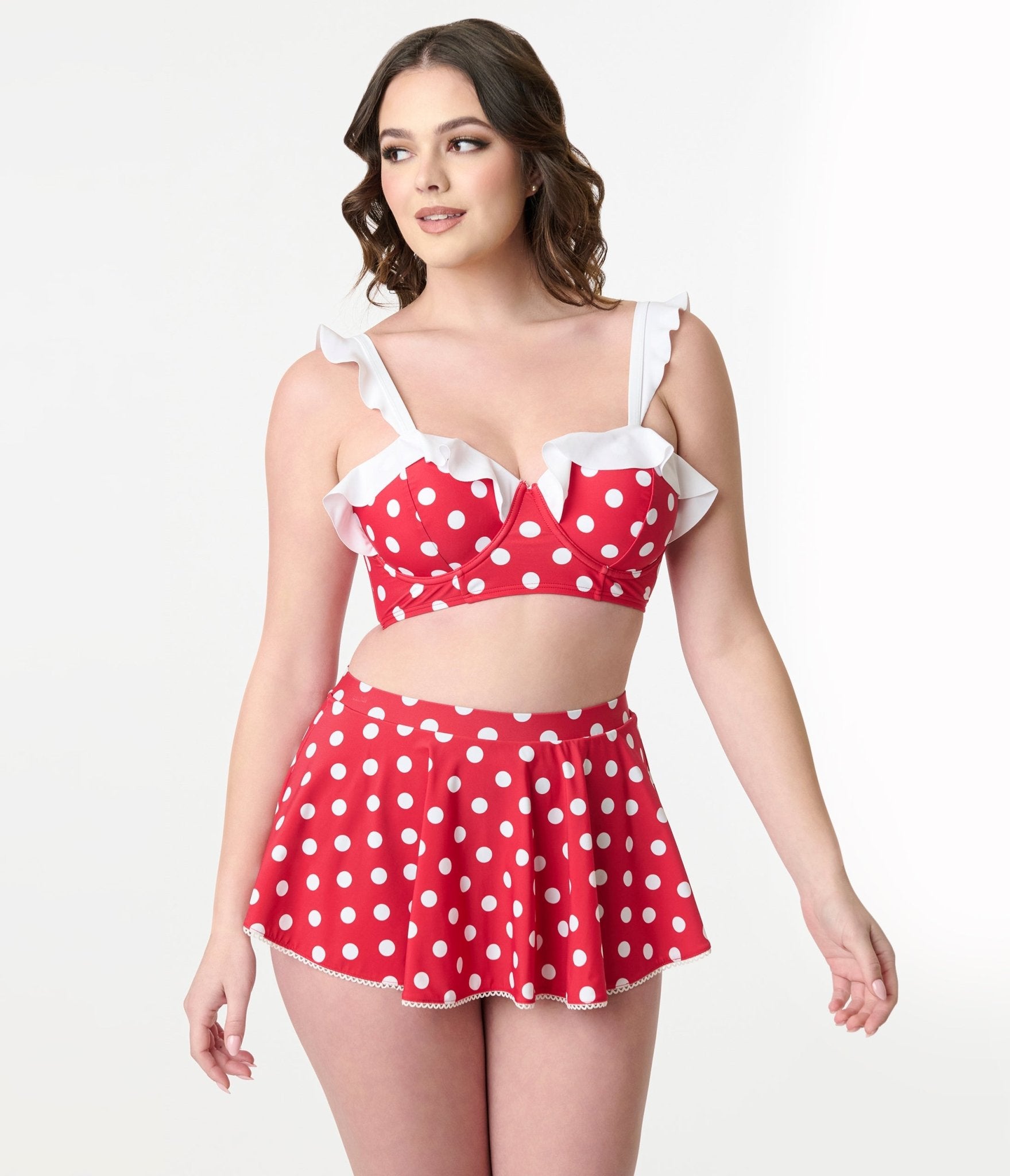 Disney Mickey & Friends Collection by Unique Vintage Minnie Red & White Dot Swim Top - Unique Vintage - Womens, SWIM, TOP