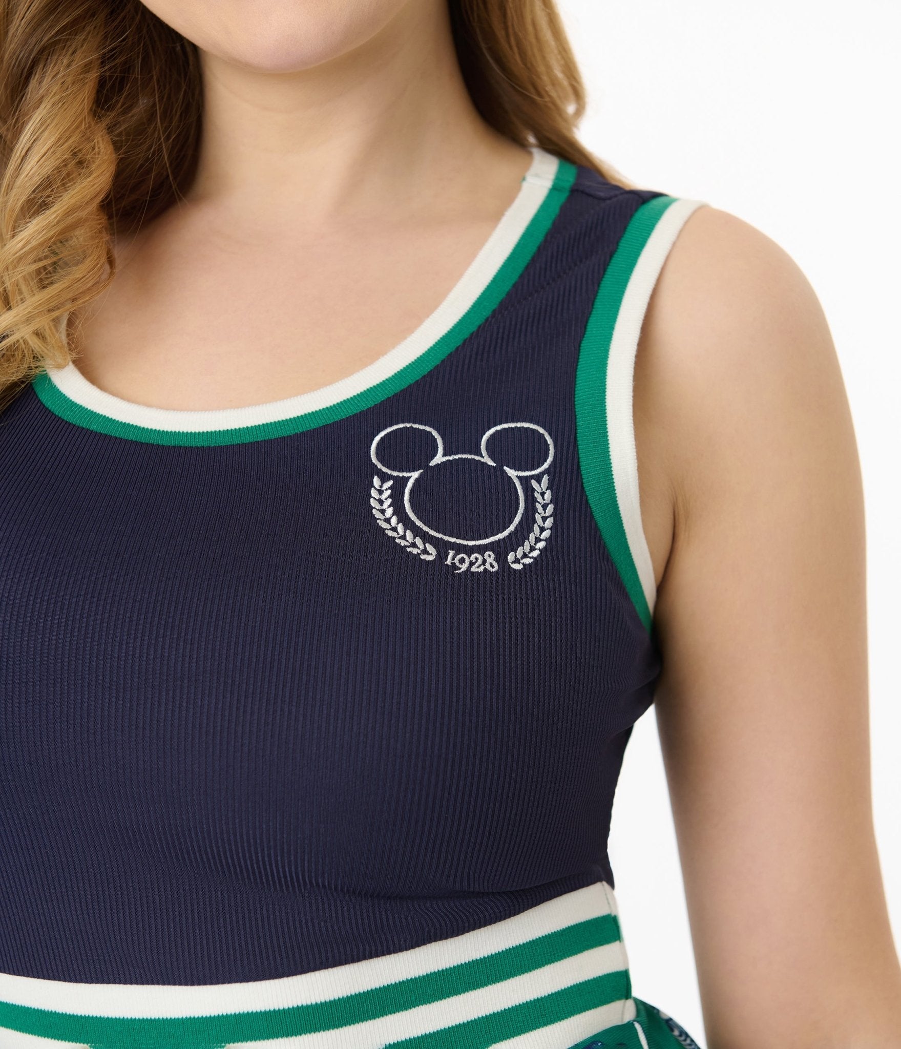 Disney Mickey & Friends Collection by Unique Vintage Navy & Green Mickey & Goofy Print Pleated Tennis Dress - Unique Vintage