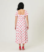 Disney Mickey & Friends Collection by Unique Vintage Pink & Minnie Cherries Midi Dress - Unique Vintage - Womens, DRESSES, MIDI