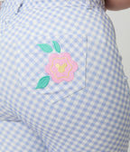 Disney Mickey & Friends Collection by Unique Vintage Plus Size Blue Gingham Rachelle Capri Pants - Unique Vintage - Womens, BOTTOMS, CAPRI