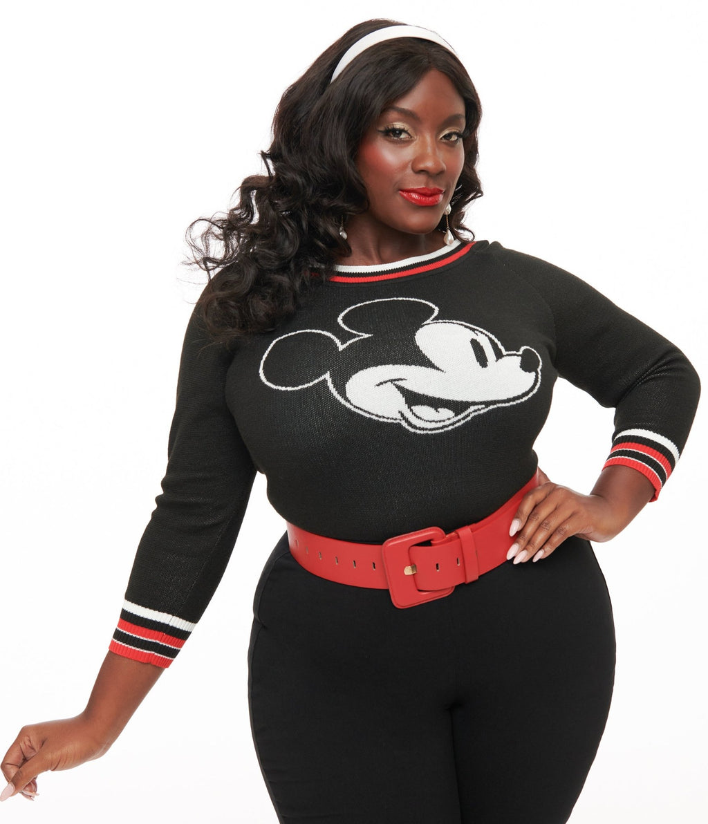 Disney Mickey & Friends Collection by Unique Vintage Plus Size Classic Mickey Sweater - Unique Vintage - Womens, SWEATERS