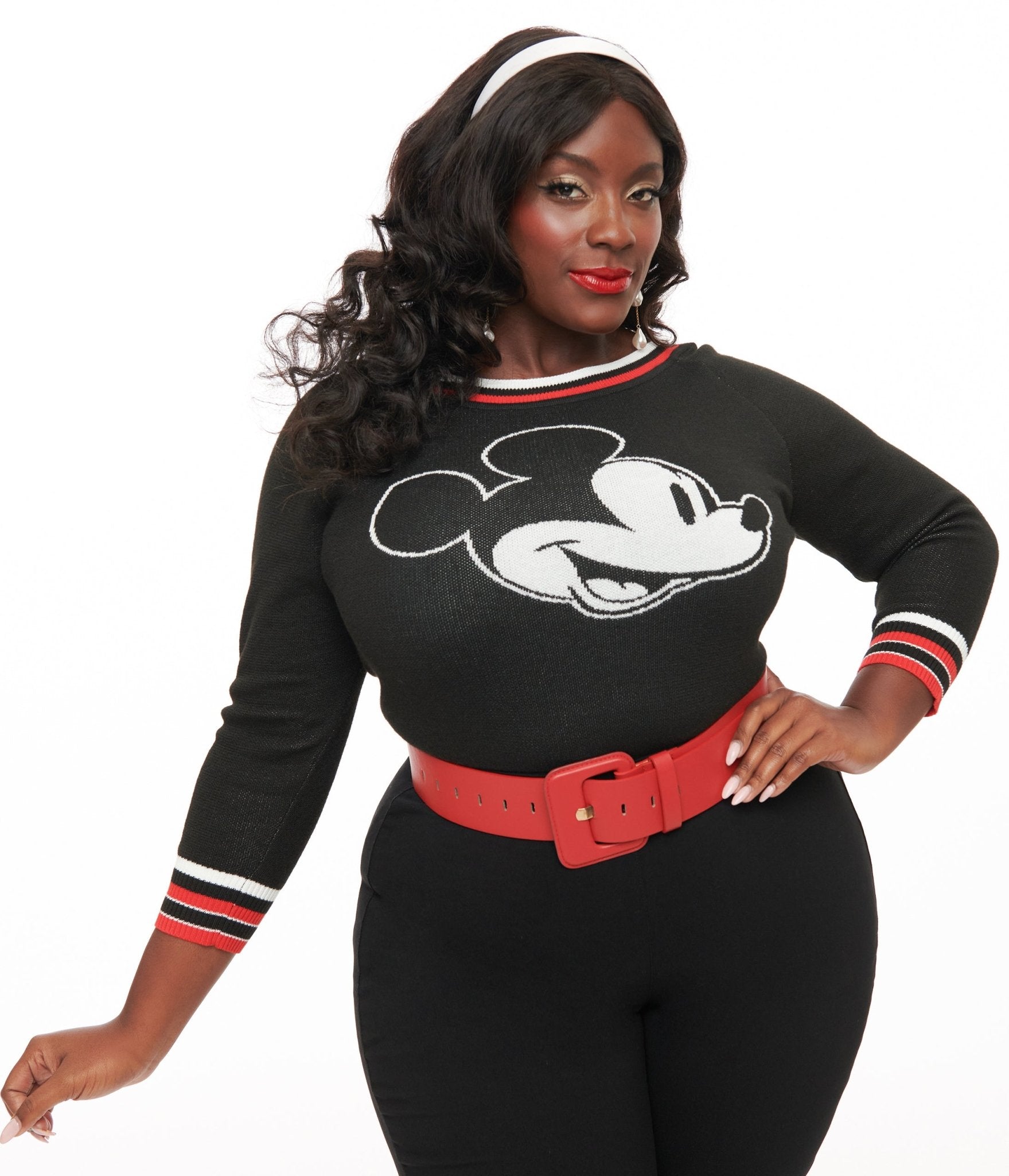Disney Mickey & Friends Collection by Unique Vintage Plus Size Classic Mickey Sweater - Unique Vintage - Womens, SWEATERS