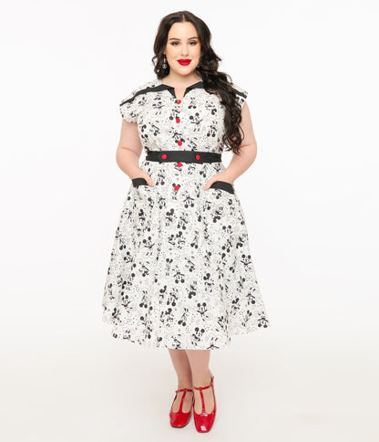 Disney Mickey & Friends Collection by Unique Vintage Plus Size Mickey Mouse Swing Dress - Unique Vintage - Womens, DRESSES