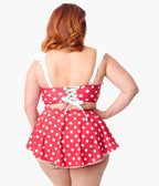 Disney Mickey & Friends Collection by Unique Vintage Plus Minnie Red & White Dot Swim Top - Unique Vintage - Womens, SWIM TOP