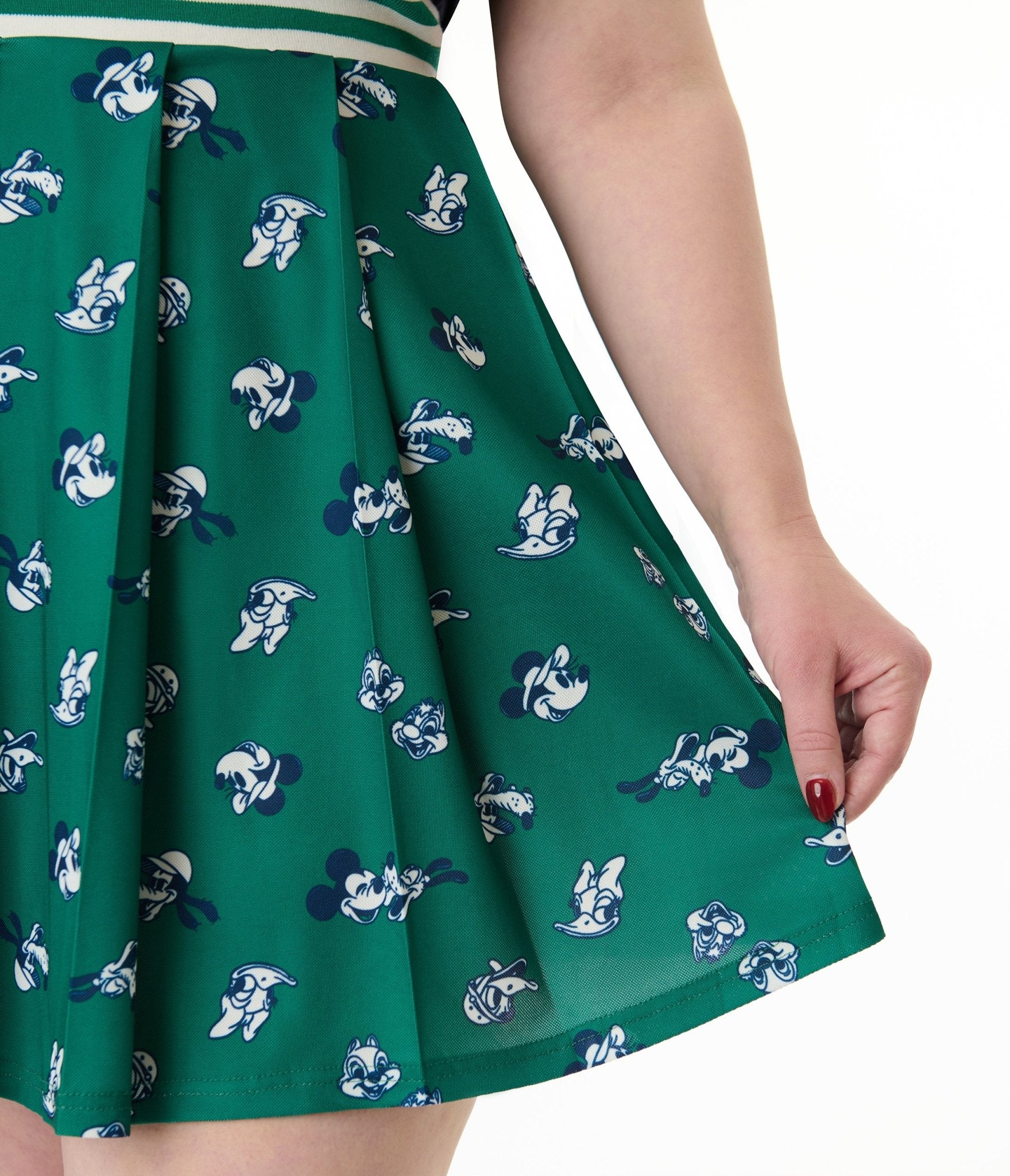 Disney Mickey & Friends Collection by Unique Vintage Plus Navy & Green Mickey & Goofy Pleated Tennis Dress - Unique Vintage