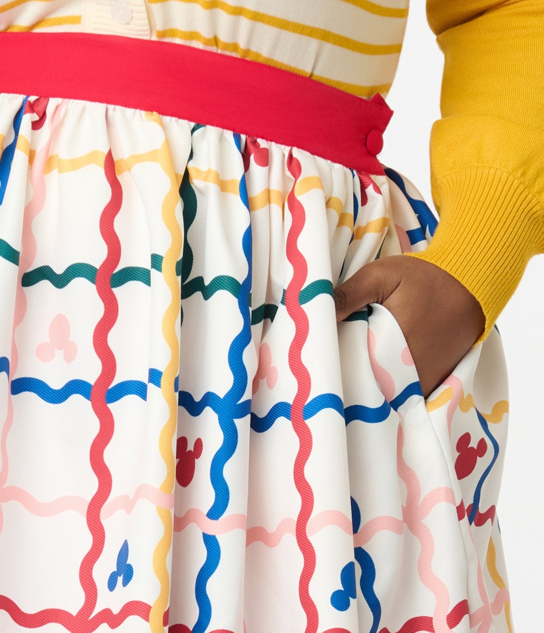 Disney Mickey & Friends Collection by Unique Vintage Plus Rainbow Mickey Plaid Swing Skirt - Unique Vintage - Womens, SKIRTS