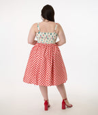 Disney Mickey & Friends Collection by Unique Vintage Plus Red Gingham Mickey Farm Print Swing Dress - Unique Vintage - Womens