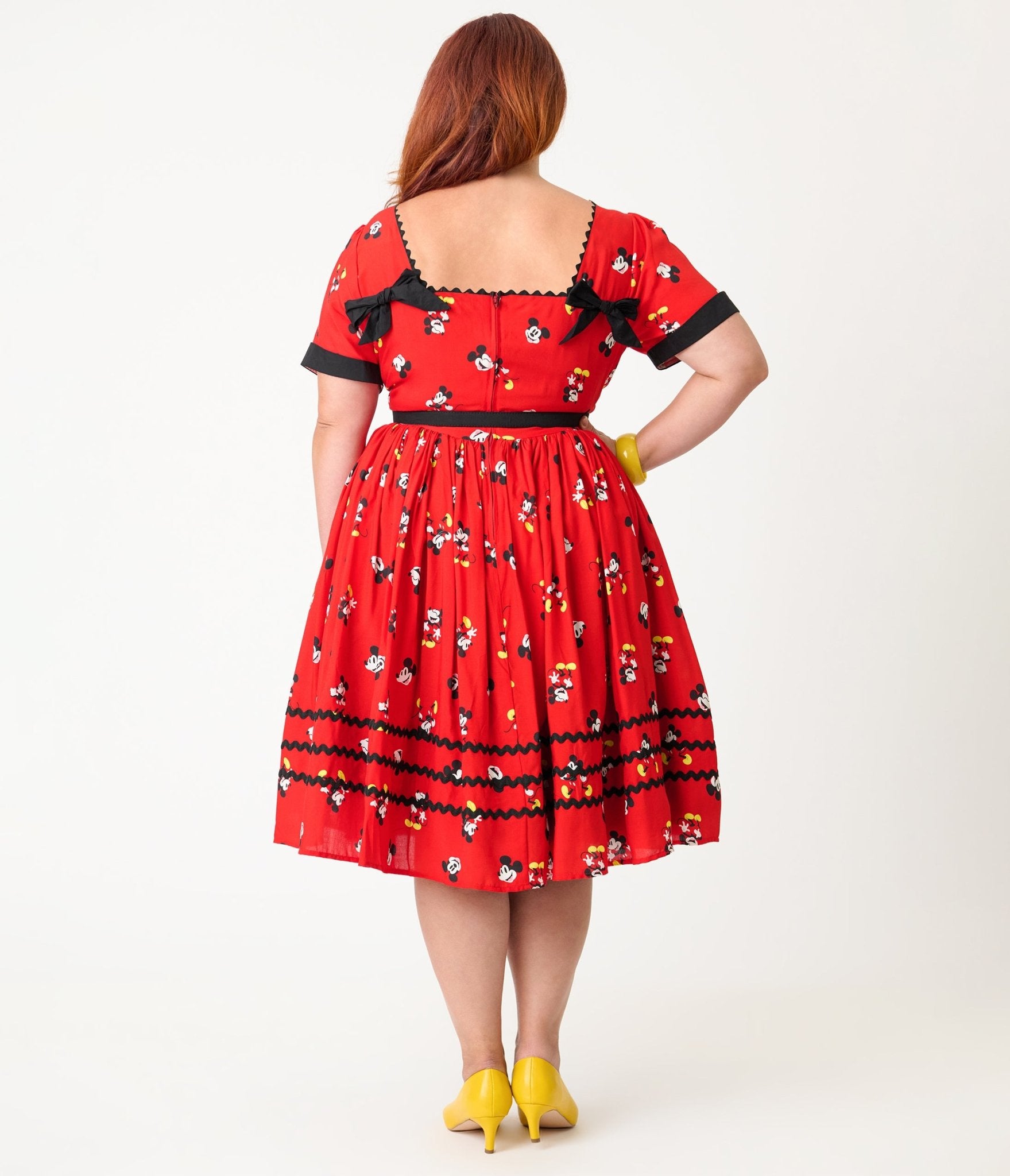 Disney Mickey & Friends Collection by Unique Vintage Plus Size Red Mickey Print Swing Dress - Unique Vintage - Womens, DRESSES, SWING