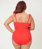 Disney Mickey & Friends Collection by Unique Vintage Plus Size Red Minnie One Piece Swimsuit - Unique Vintage - Womens, SWIM, 1 PC