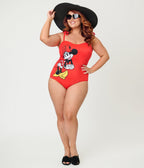 Disney Mickey & Friends Collection by Unique Vintage Plus Size Red Minnie One Piece Swimsuit - Unique Vintage - Womens, SWIM, 1 PC