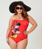 Disney Mickey & Friends Collection by Unique Vintage Plus Size Red Minnie One Piece Swimsuit - Unique Vintage - Womens, SWIM, 1 PC