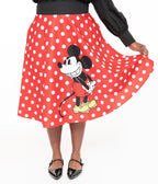 Disney Mickey & Friends Collection by Unique Vintage Plus Red Dot Mickey Mouse Swing Skirt - Unique Vintage - Womens, SKIRTS