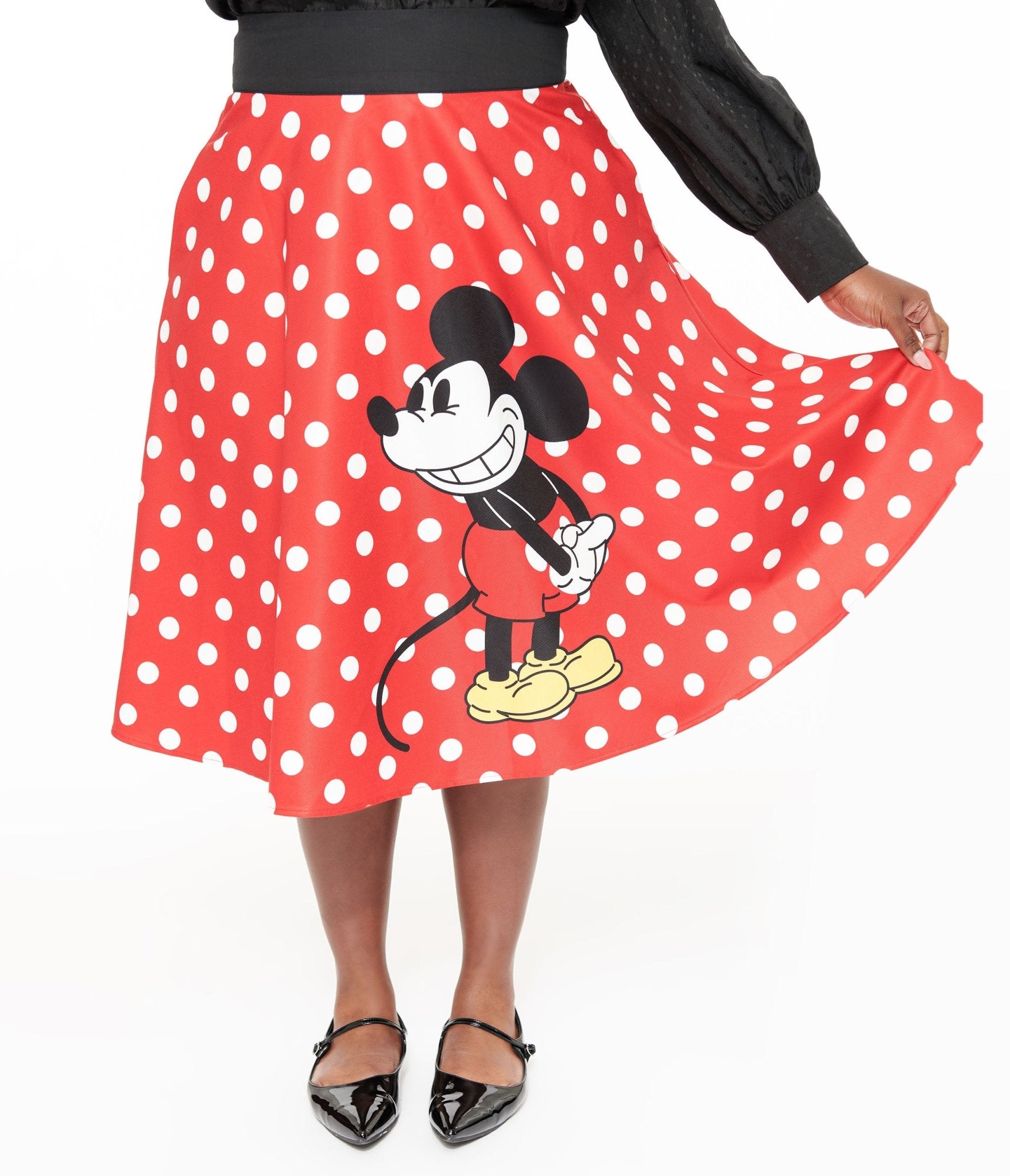 Disney Mickey & Friends Collection by Unique Vintage Plus Red Dot Mickey Mouse Swing Skirt - Unique Vintage - Womens, SKIRTS
