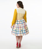 Disney Mickey & Friends Collection by Unique Vintage Rainbow Mickey Plaid Swing Skirt - Unique Vintage Womens, BOTTOMS, SKIRT