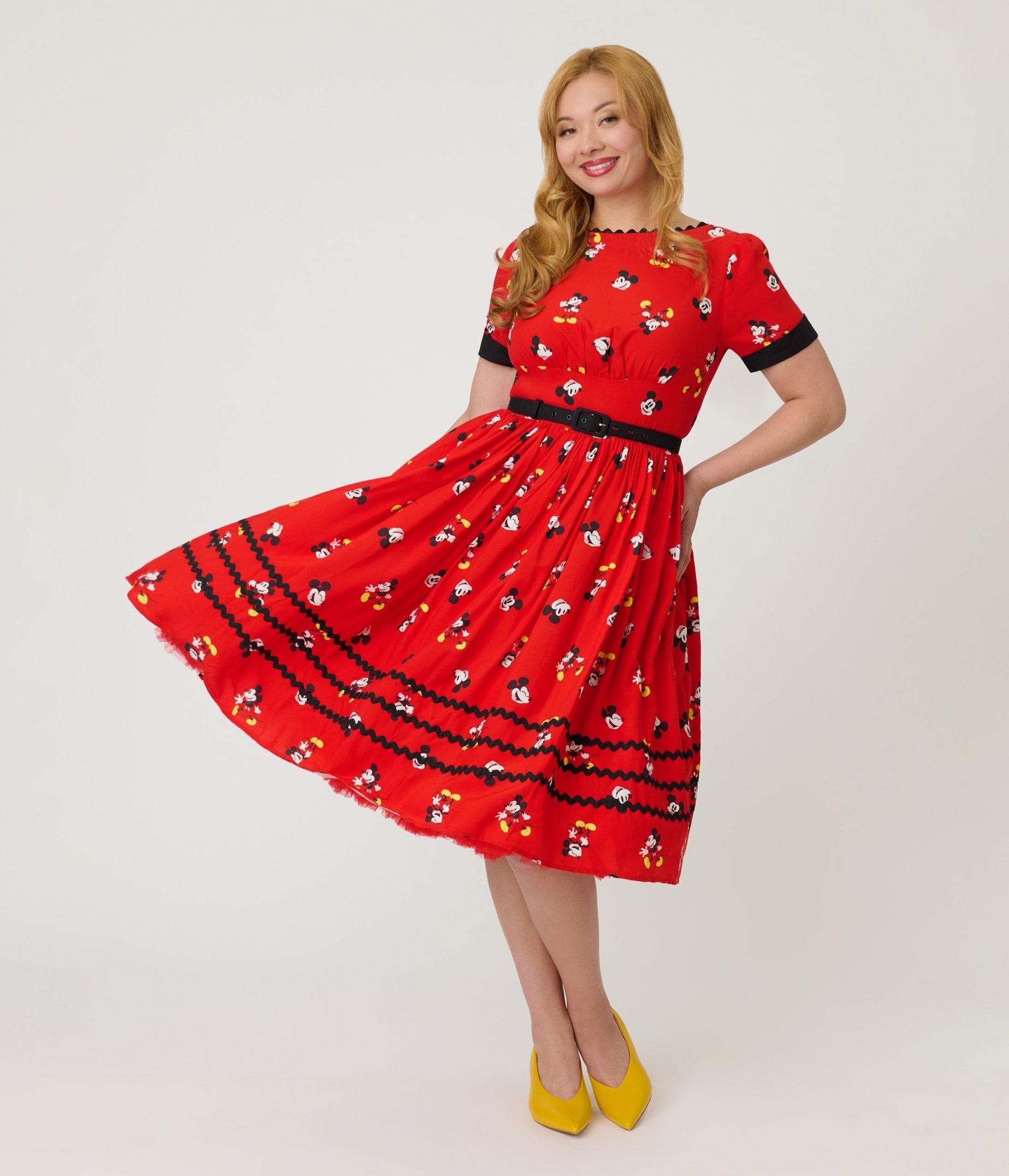 Disney Mickey & Friends Collection by Unique Vintage Red Mickey Print Swing Dress - Unique Vintage - Womens, DRESSES, SWING