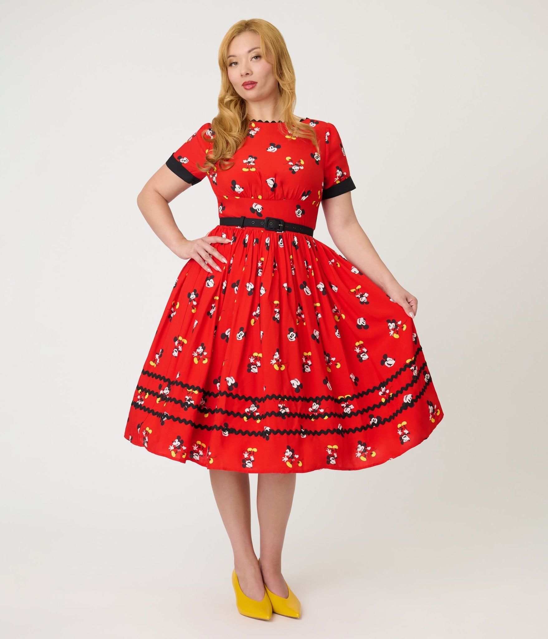 Disney Mickey & Friends Collection by Unique Vintage Red Mickey Print Swing Dress - Unique Vintage - Womens, DRESSES, SWING