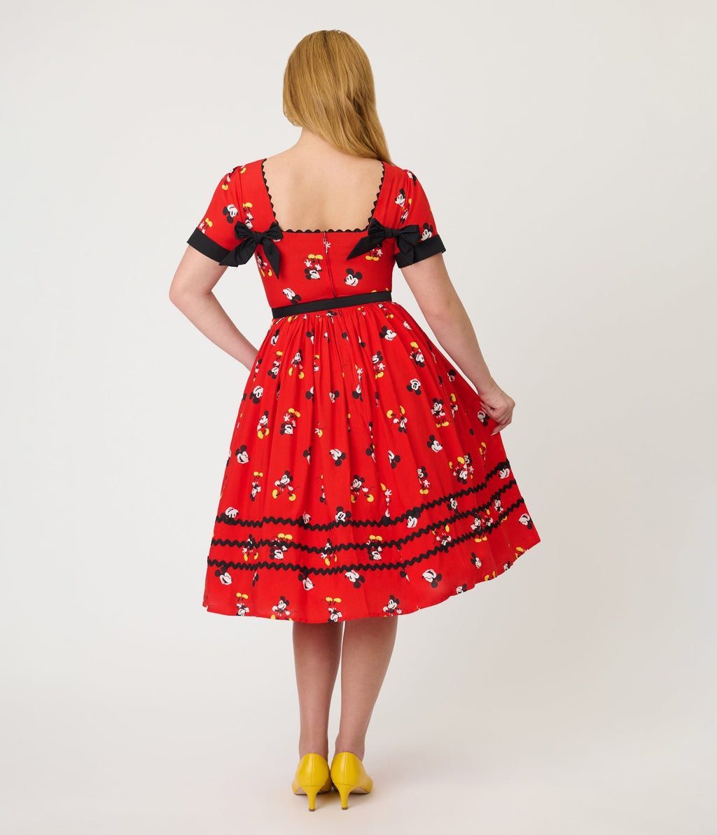 Disney Mickey & Friends Collection by Unique Vintage Red Mickey Print Swing Dress - Unique Vintage - Womens, DRESSES, SWING