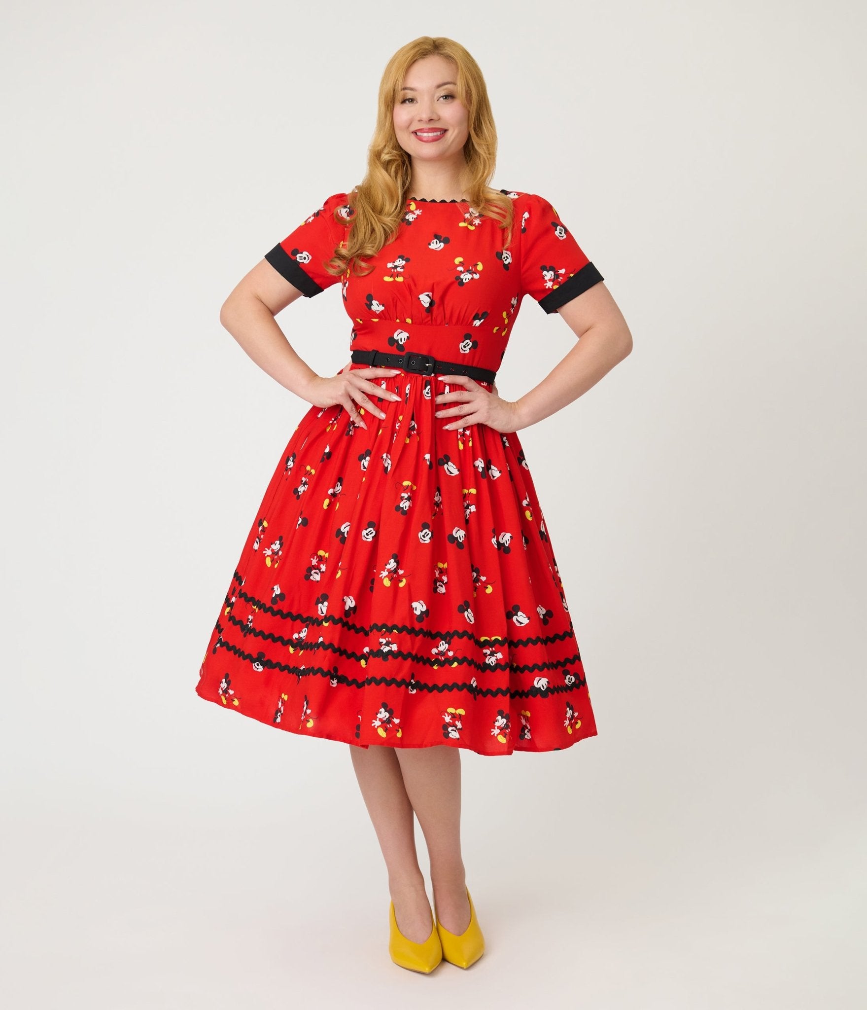 Disney Mickey & Friends Collection by Unique Vintage Red Mickey Print Swing Dress - Unique Vintage - Womens, DRESSES, SWING
