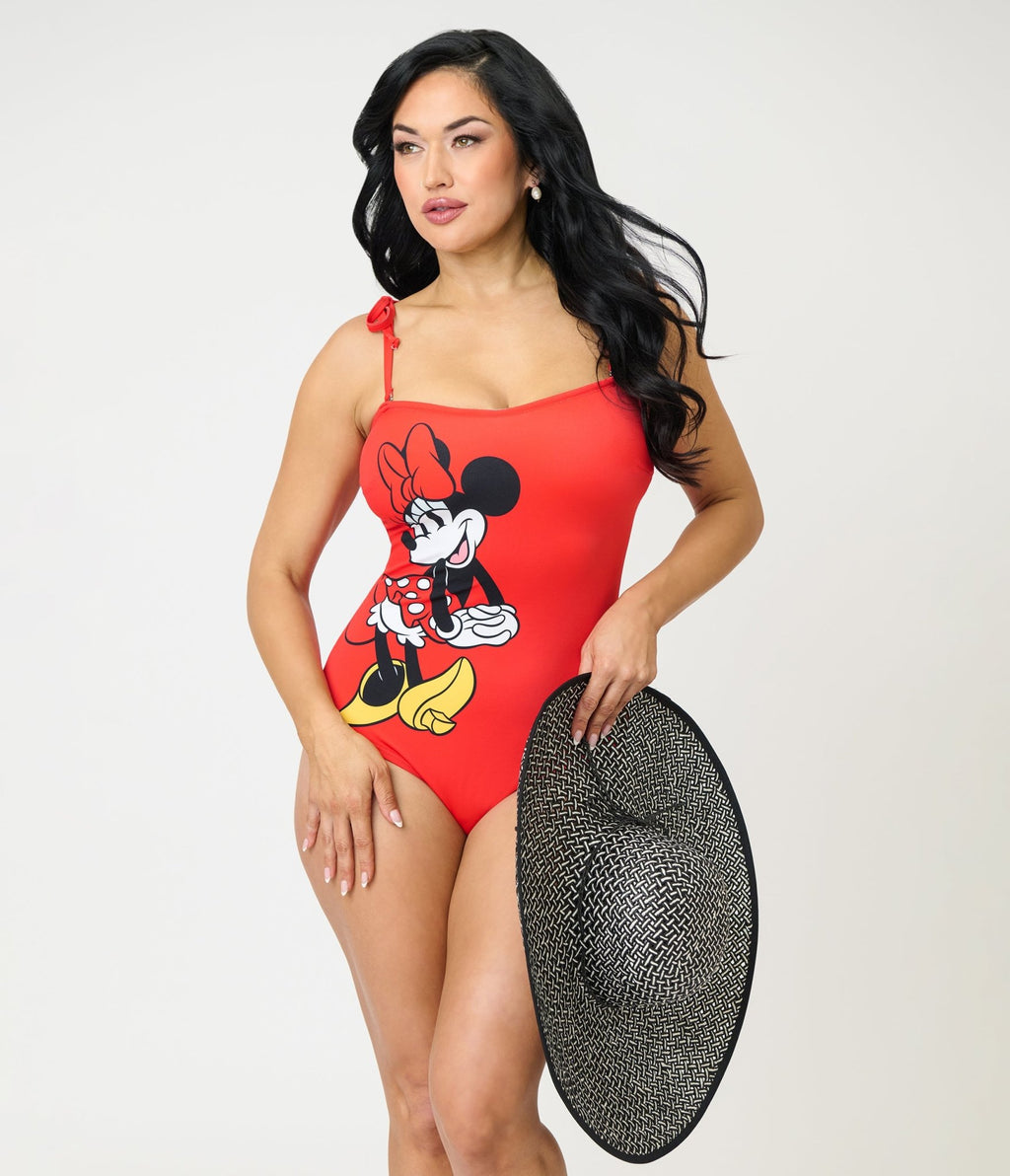 Disney Mickey & Friends Collection by Unique Vintage Red Minnie One Piece Swimsuit - Unique Vintage - Womens, SWIM, 1 PC