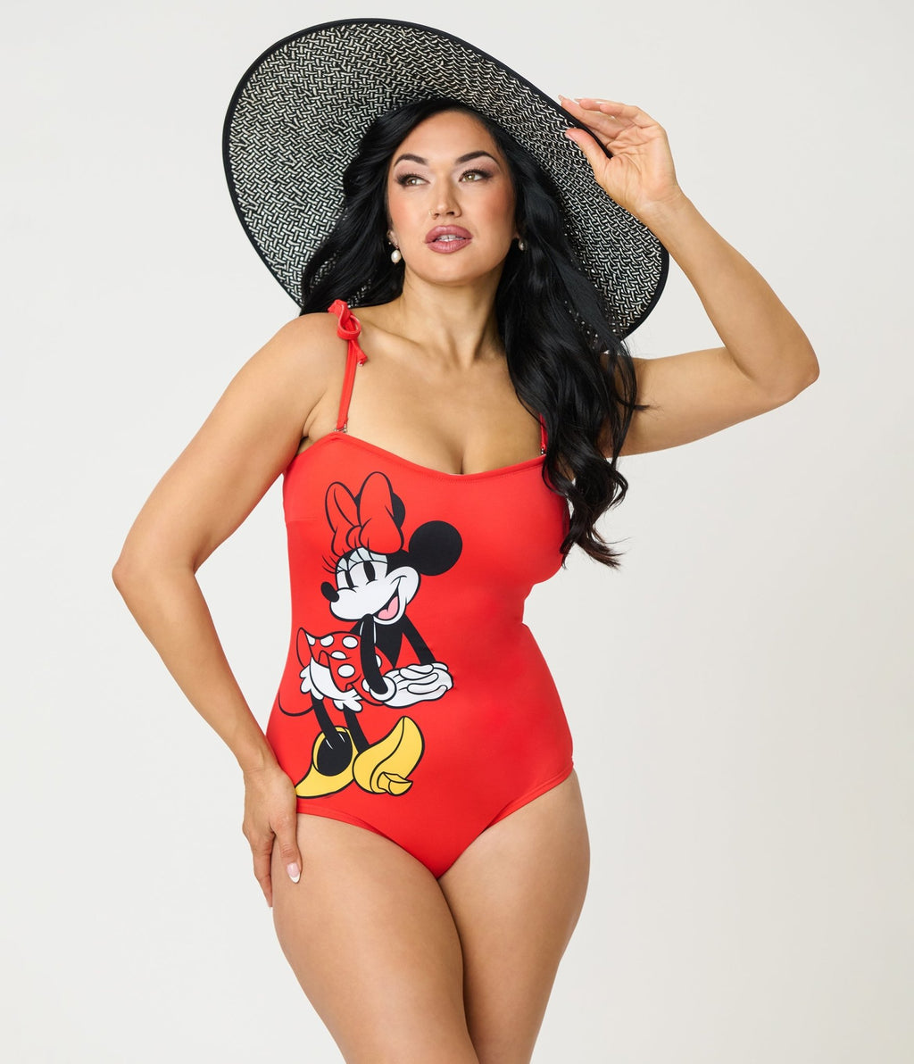 Disney Mickey & Friends Collection by Unique Vintage Red Minnie One Piece Swimsuit - Unique Vintage - Womens, SWIM, 1 PC