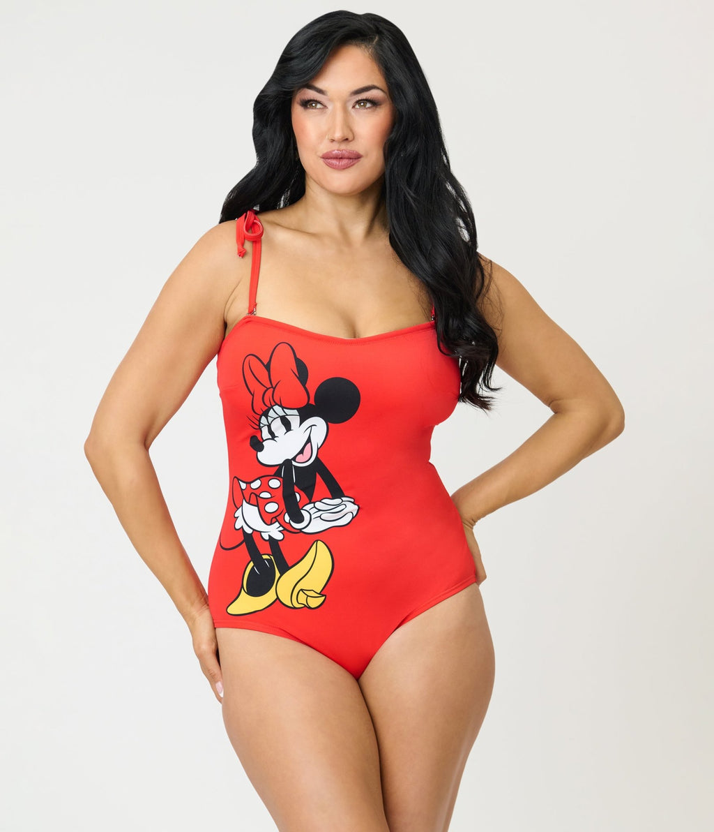 Disney Mickey & Friends Collection by Unique Vintage Red Minnie One Piece Swimsuit - Unique Vintage - Womens, SWIM, 1 PC