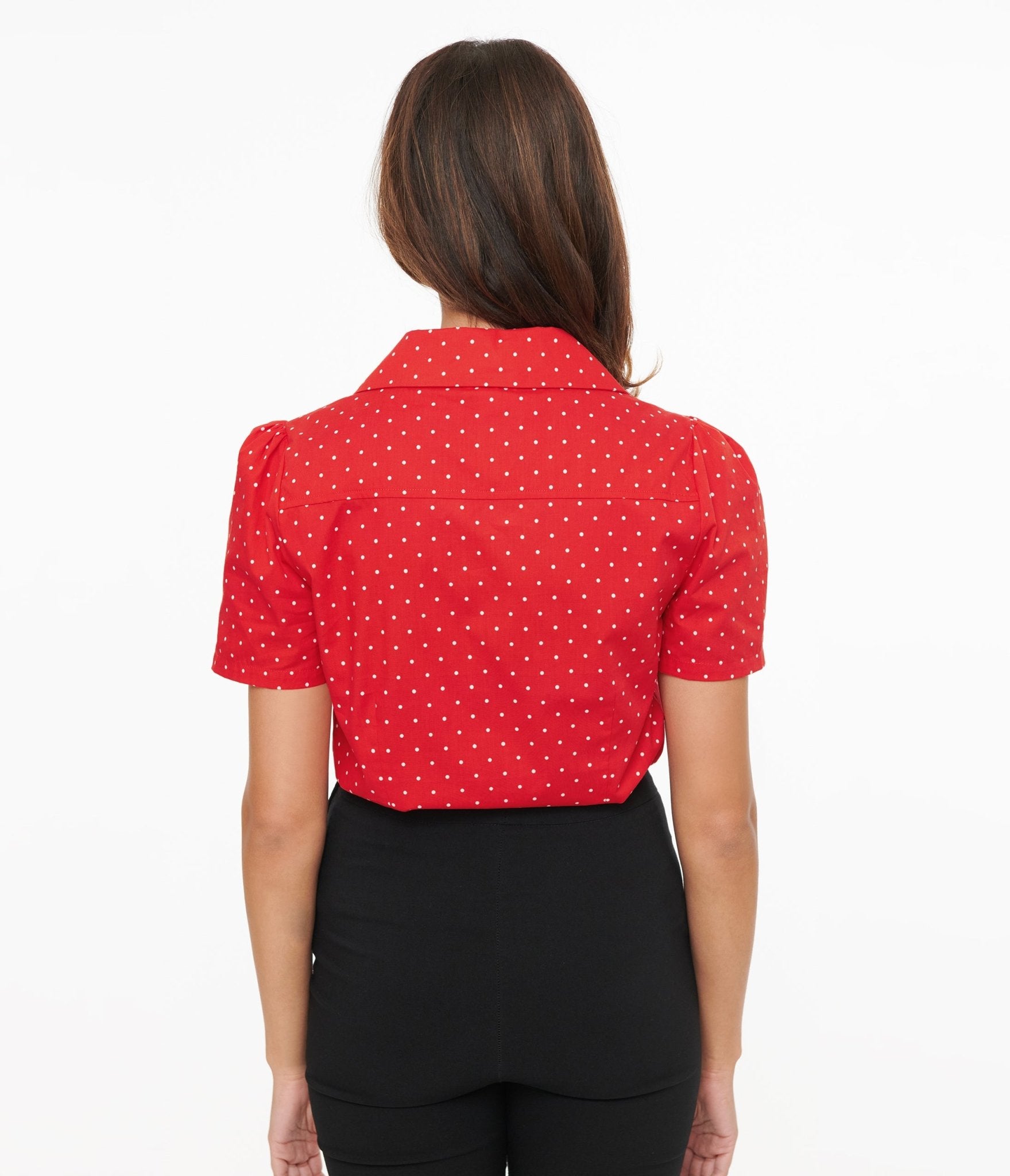 Disney Mickey & Friends Collection by Unique Vintage Red Dot Mickey Mouse Cotton Blouse - Unique Vintage - Womens, WOVEN TOPS