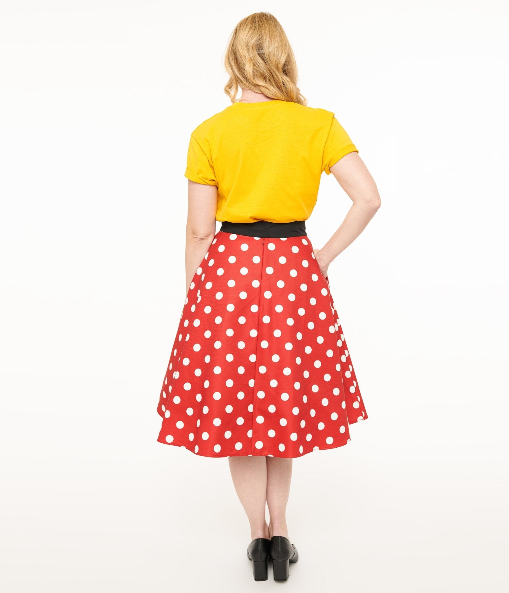 Disney Mickey & Friends Collection by Unique Vintage Red Dot Mickey Mouse Swing Skirt - Unique Vintage - Womens, SKIRTS