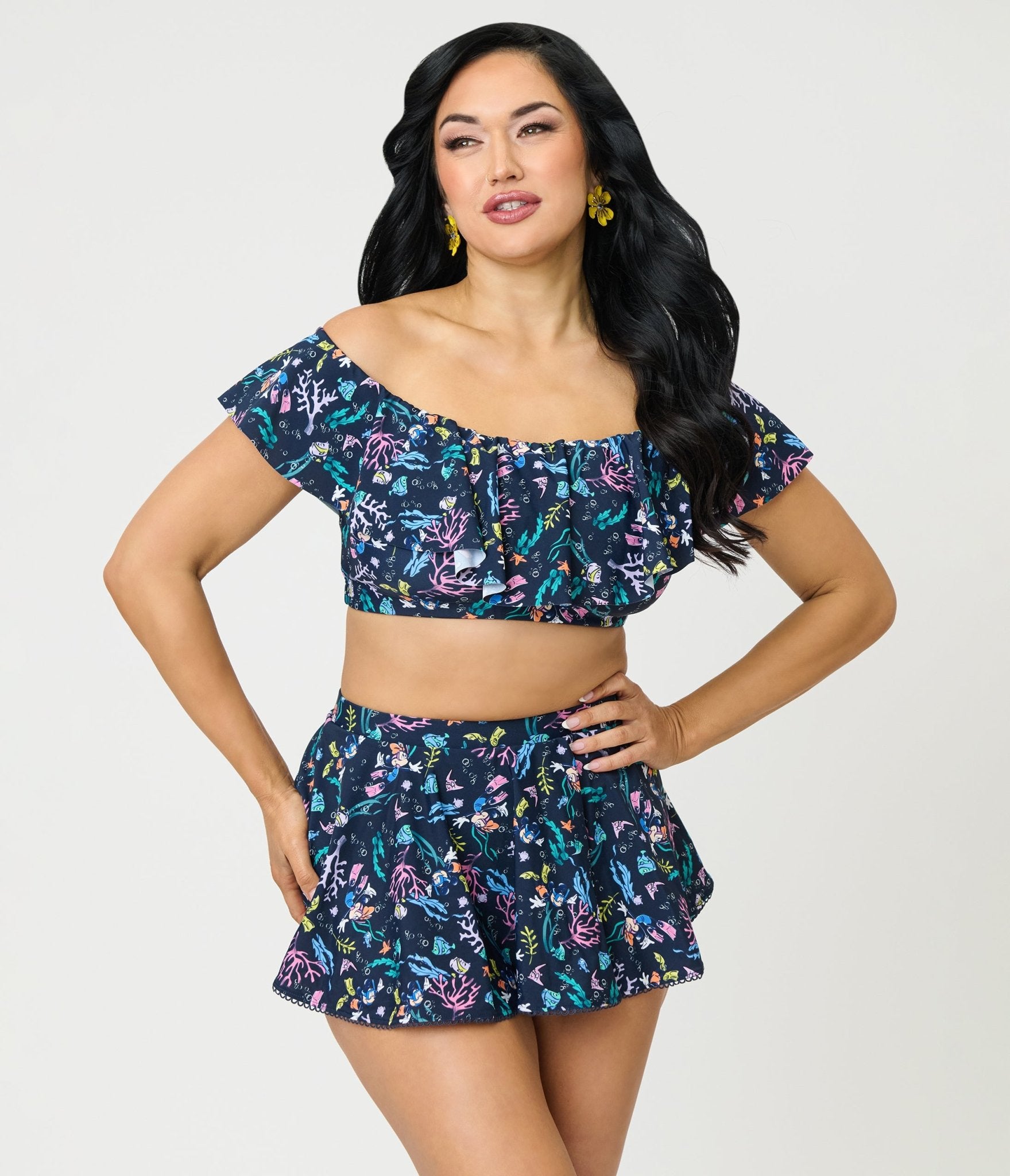 Disney Mickey & Friends Collection by Unique Vintage Scuba Mickey Coronado Swim Skirt - Unique Vintage - Womens, SWIM, BOTTOM