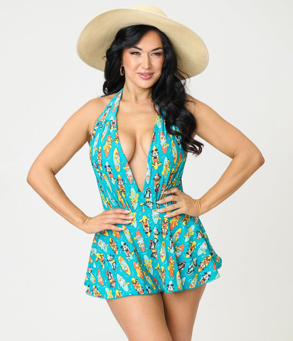 Disney Mickey & Friends Collection by Unique Vintage Surfing Mickey Wendy Swimsuit - Unique Vintage - Womens, SWIM, 1 PC