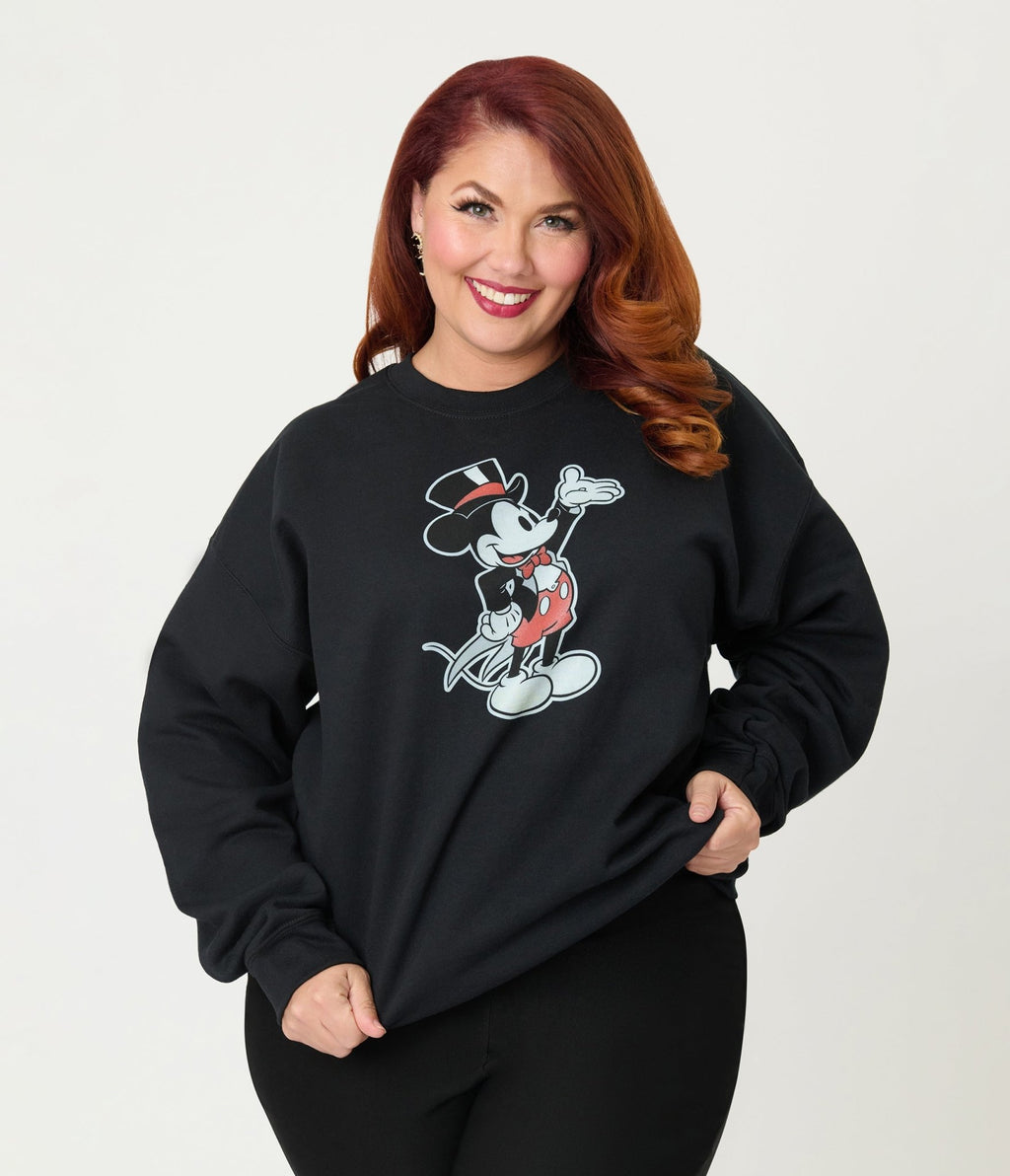 Disney Mickey & Friends Collection by Unique Vintage Top Hat Mickey Unisex Sweatshirt - Unique Vintage - Unisex, Tops, Knit Tops