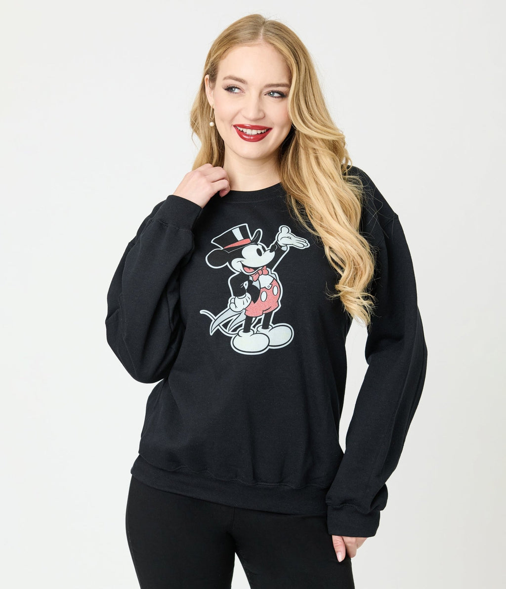 Disney Mickey & Friends Collection by Unique Vintage Top Hat Mickey Unisex Sweatshirt - Unique Vintage - Unisex, Tops, Knit Tops