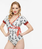 Disney Mickey & Friends Collection by Unique Vintage Mickey Mouse Surplice Bodysuit - Unique Vintage  Womens, TOPS, BODYSUITS
