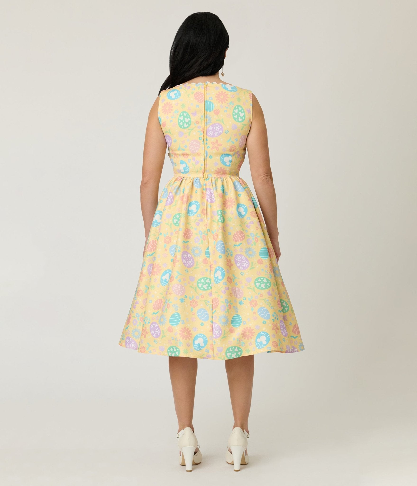 Disney Mickey & Friends Collection by Unique Vintage Yellow & Easter Egg Livvie Swing Dress - Unique Vintage - Womens, DRESSES, SWING