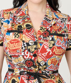 Disney Pixar Cars Collection by Smak Parlour Cars Patches Cotton Fit & Flare Dress - Unique Vintage - Womens, DRESSES, FIT AND FLARE