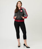 Disney Pixar Cars Collection by Unique Vintage Lightning McQueen Champion Satin Bomber Jacket - Unique Vintage - Womens, TOPS, OUTERWEAR