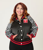 Disney Pixar Cars Collection by Unique Vintage Plus Size Lightning McQueen Champion Satin Bomber Jacket - Unique Vintage - Womens, TOPS, OUTERWEAR