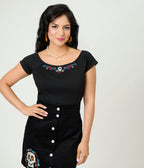 Disney Pixar Coco Collection by Unique Vintage Embroidered Hector Skull Sweater - Unique Vintage - Womens, TOPS, SWEATERS