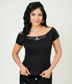 Disney Pixar Coco Collection by Unique Vintage Embroidered Hector Skull Sweater - Unique Vintage - Womens, TOPS, SWEATERS