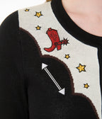 Disney Pixar Toy Story Collection by Unique Vintage Black & Ivory Woody's Cowboy Boot Cardigan - Unique Vintage - Womens