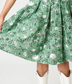 Disney Pixar Toy Story Collection by Unique Vintage Sage Green Woody & Jessie Bandana Print Midi Skirt - Unique Vintage - Womens, BOTTOMS, SKIRTS